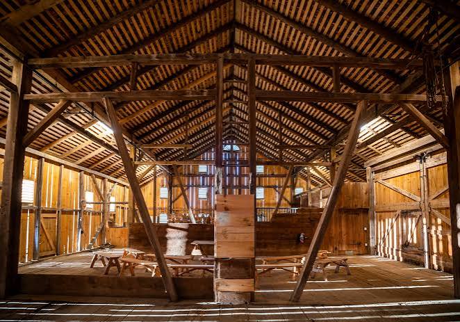 Inside the barn on the Spangler Farm.