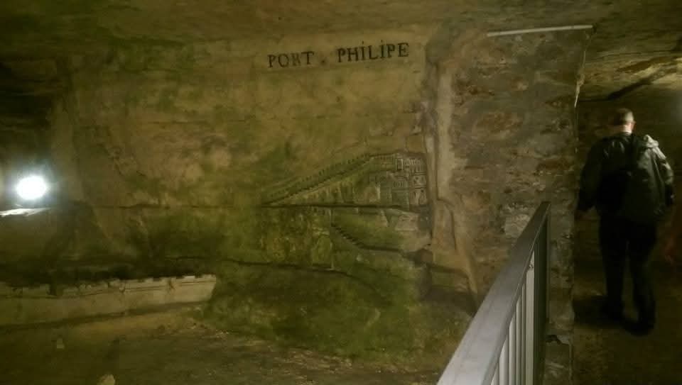 Limestone in the tunnels