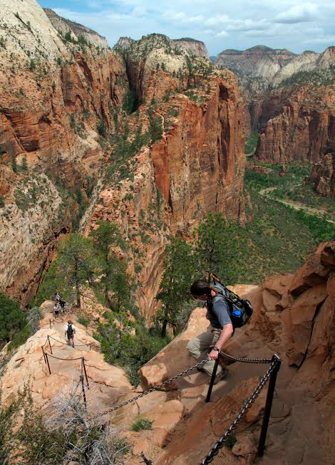 How scary the hike can look from the chained portion.