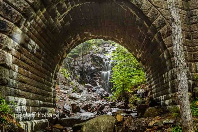 Creepy view of a carriage road bridge,