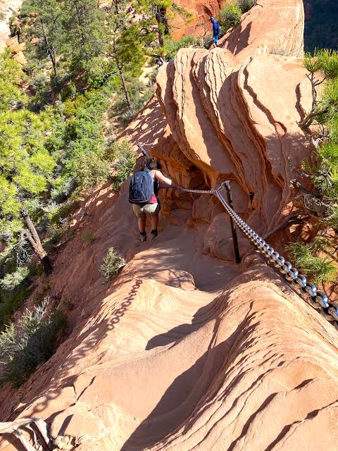 Depicting the decent from Angels Landing.